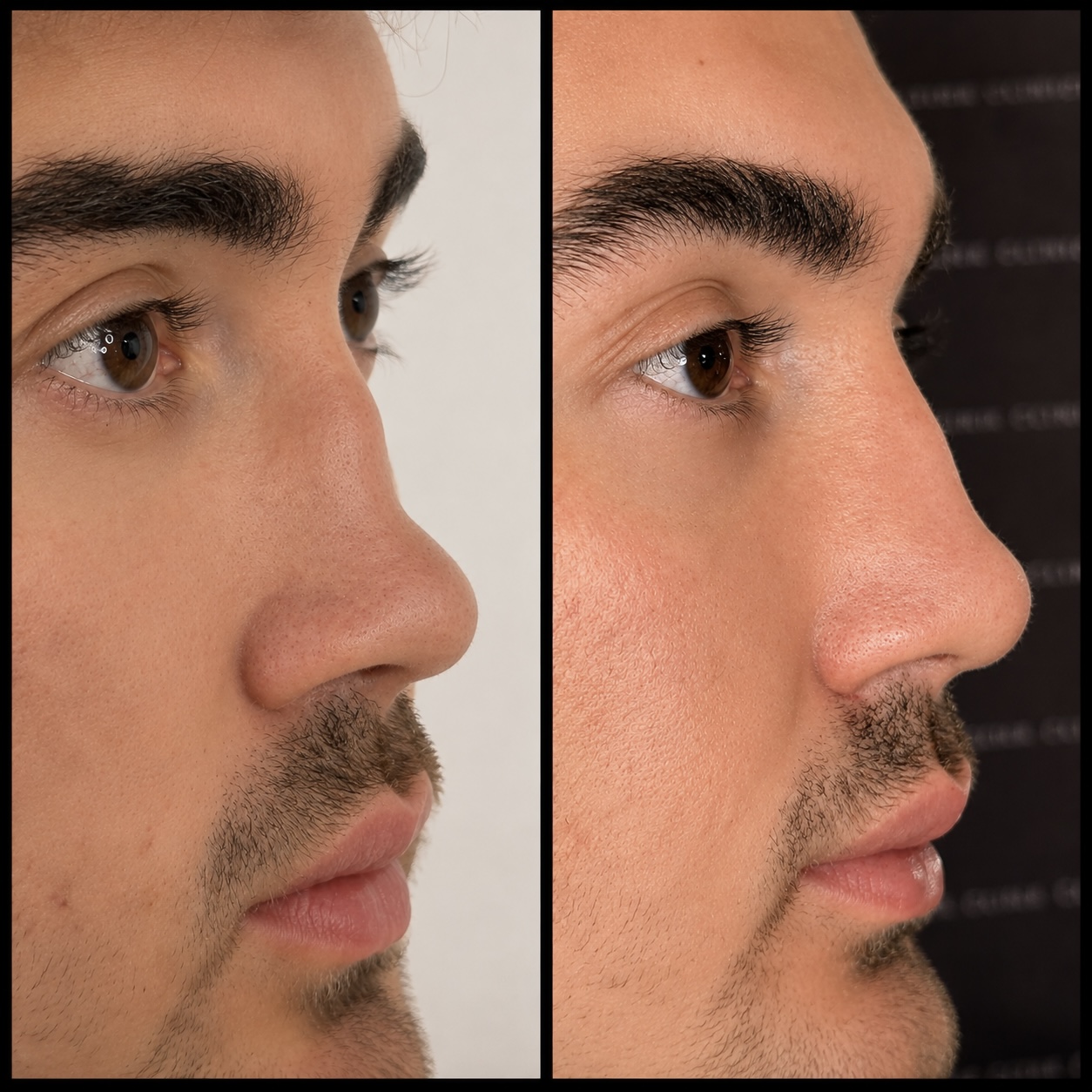 Before and after liquid rhinoplasty - The Sana Clinic - Dr Sana - Canary Wharf